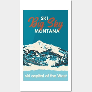 Ski Big Sky Montana Vintage Ski Poster Posters and Art